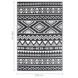 Tapis d'extérieur Noir 190x290 cm PP