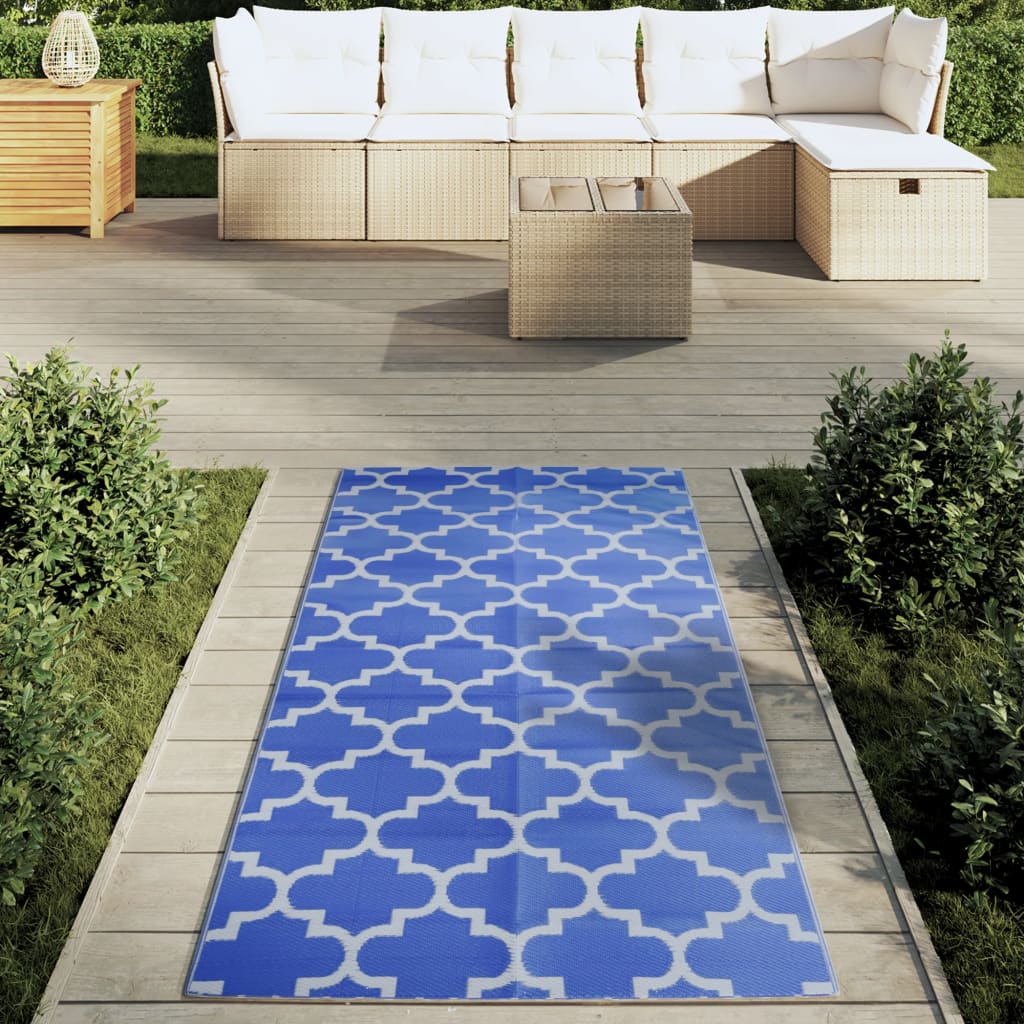 Tapis d'extérieur bleu 80x150 cm PP