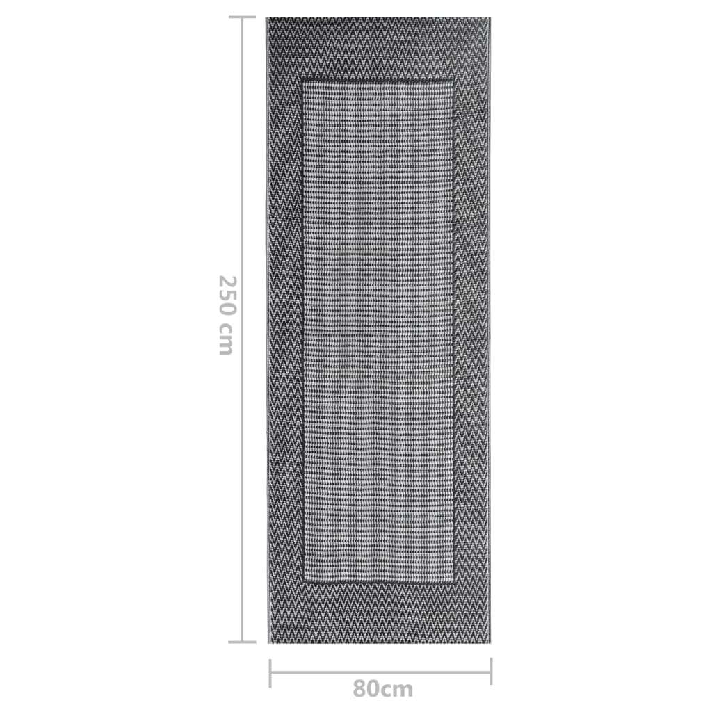 Tapis d'extérieur Noir 80x150 cm PP