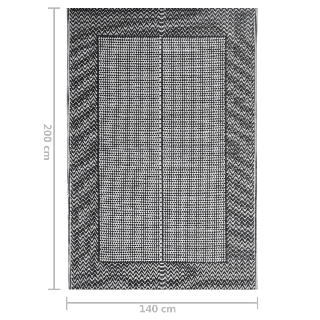 Tapis d'extérieur Noir 140x200 cm PP