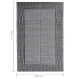 Tapis d'extérieur Noir 140x200 cm PP