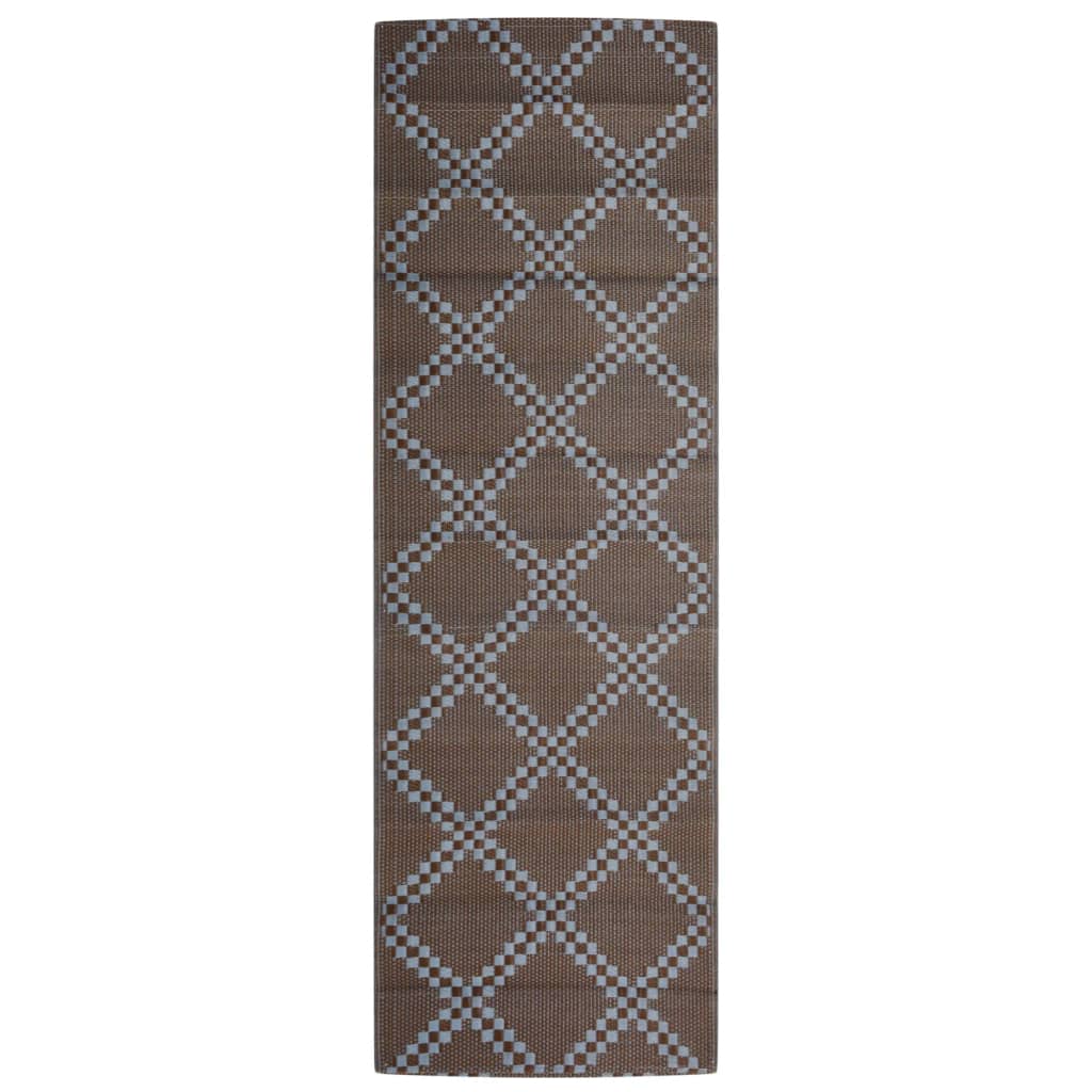 Tapis d'extérieur marron 80x250 cm PP