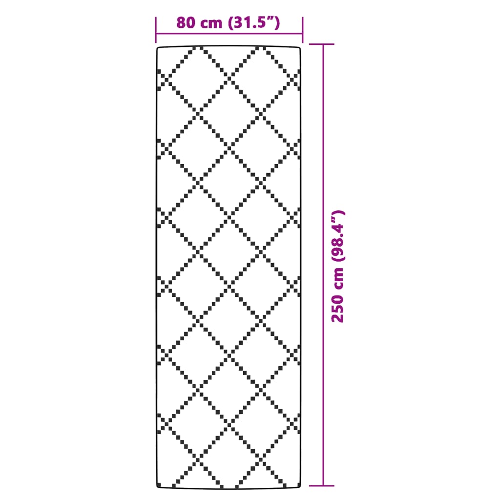 Tapis d'extérieur marron 80x250 cm PP