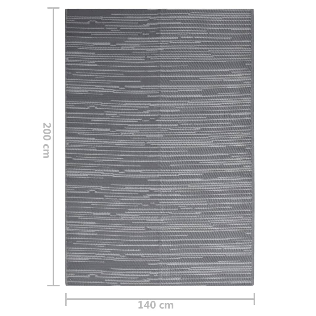 Tapis d'extérieur Anthracite 140x200 cm PP