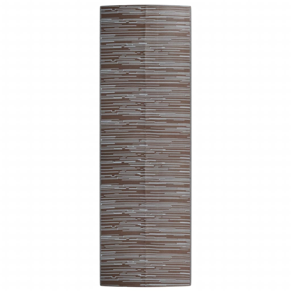 Tapis d'extérieur marron 80x250 cm PP