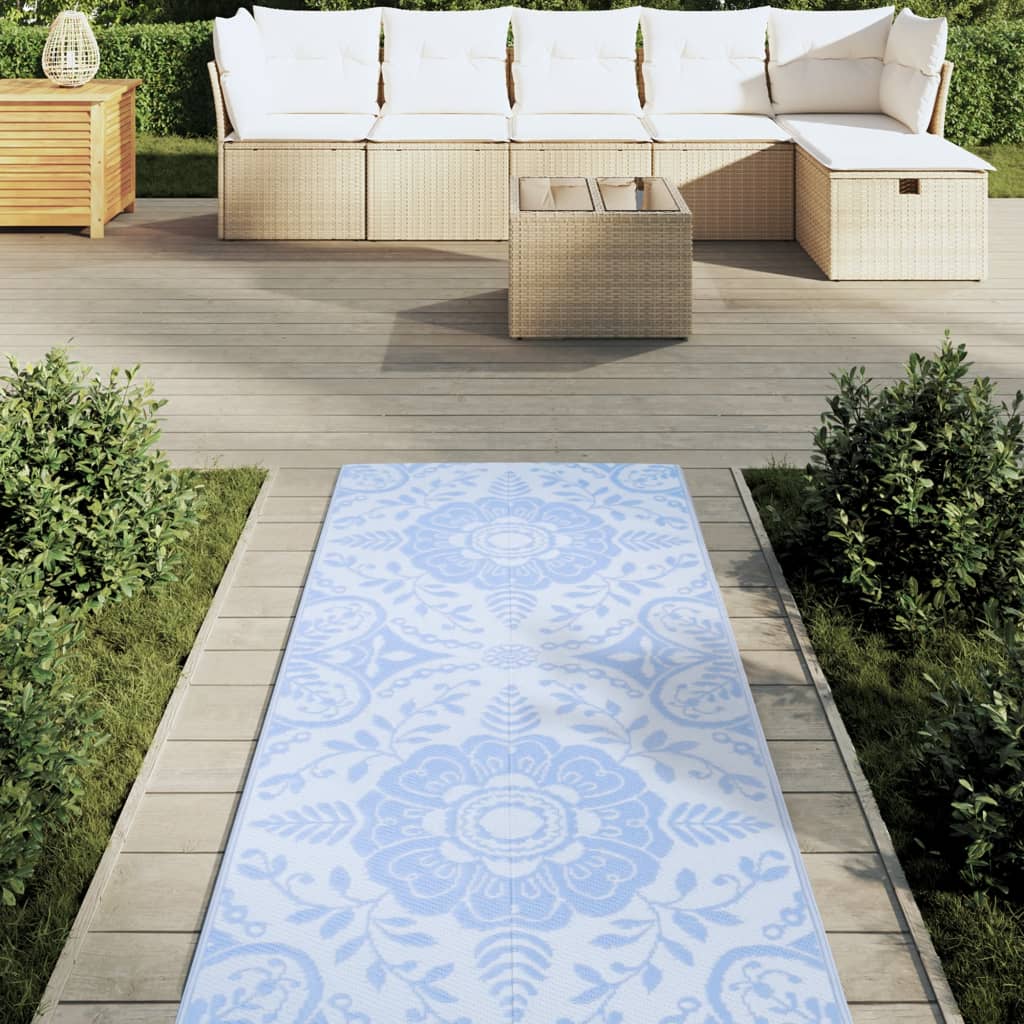 Tapis d'extérieur bleu azuré 80x250 cm PP