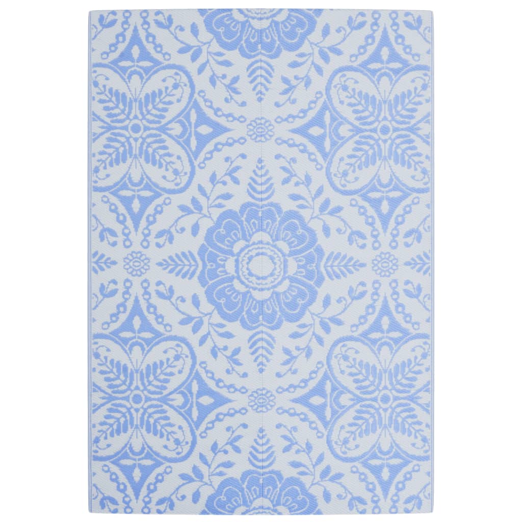 Tapis d'extérieur bleu azuré 140x200 cm PP