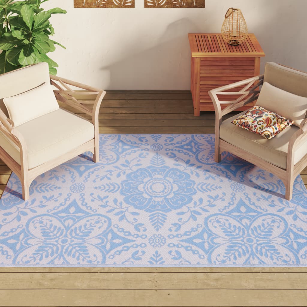 Tapis d'extérieur bleu azuré 140x200 cm PP