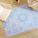 Tapis d'extérieur bleu azuré 140x200 cm PP