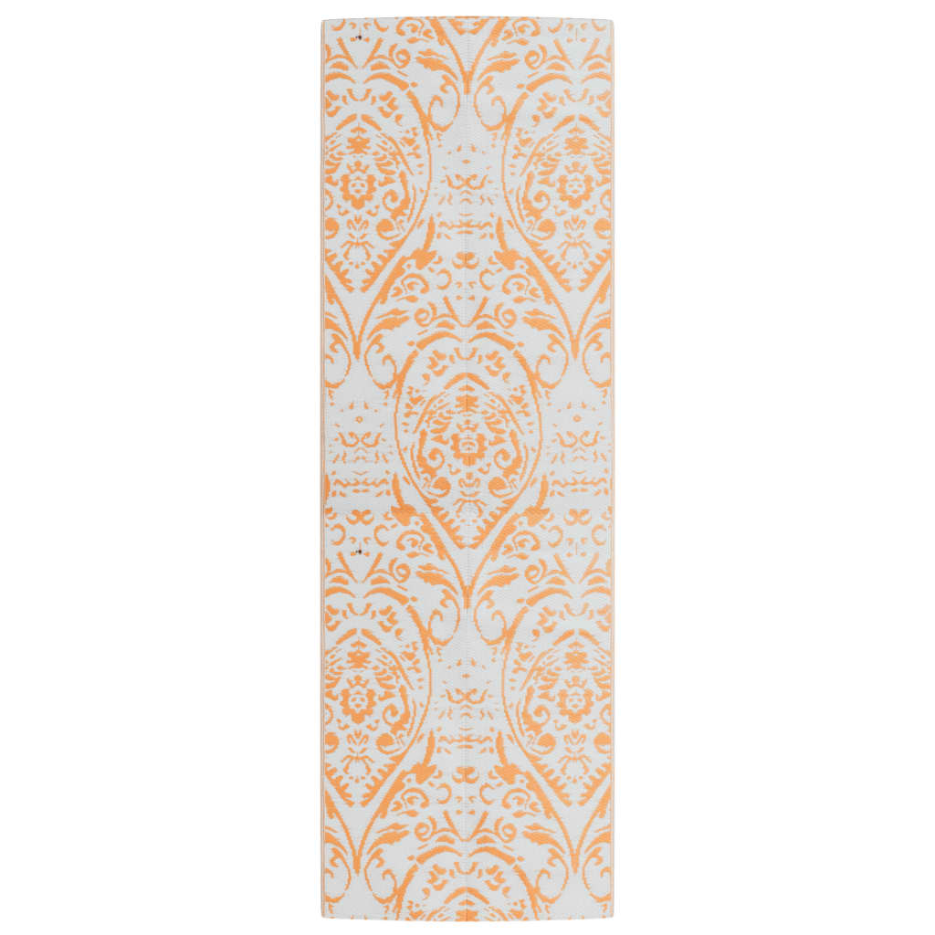 Tapis d'extérieur orange et blanc 80x250 cm PP