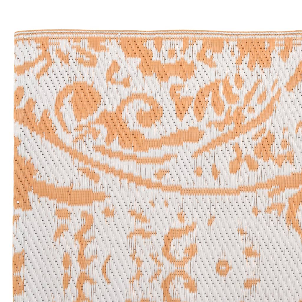 Tapis d'extérieur orange et blanc 80x250 cm PP