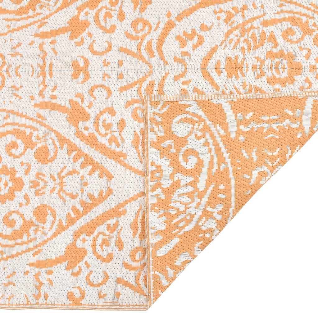 Tapis d'extérieur orange et blanc 80x250 cm PP