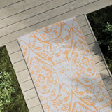 Tapis d'extérieur orange et blanc 80x250 cm PP