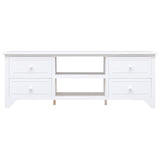 Meuble TV Blanc 108x30x40 cm Bois de Paulownia solide