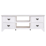 Meuble TV Blanc antique 108x30x40 cm Bois de Paulownia solide