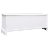 Meuble TV Blanc 108x30x40 cm Bois de Paulownia solide