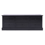 Meuble TV Noir 108x30x40 cm Bois de Paulownia solide