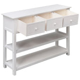 Buffet Blanc 108x30x76 cm Bois de Paulownia massif