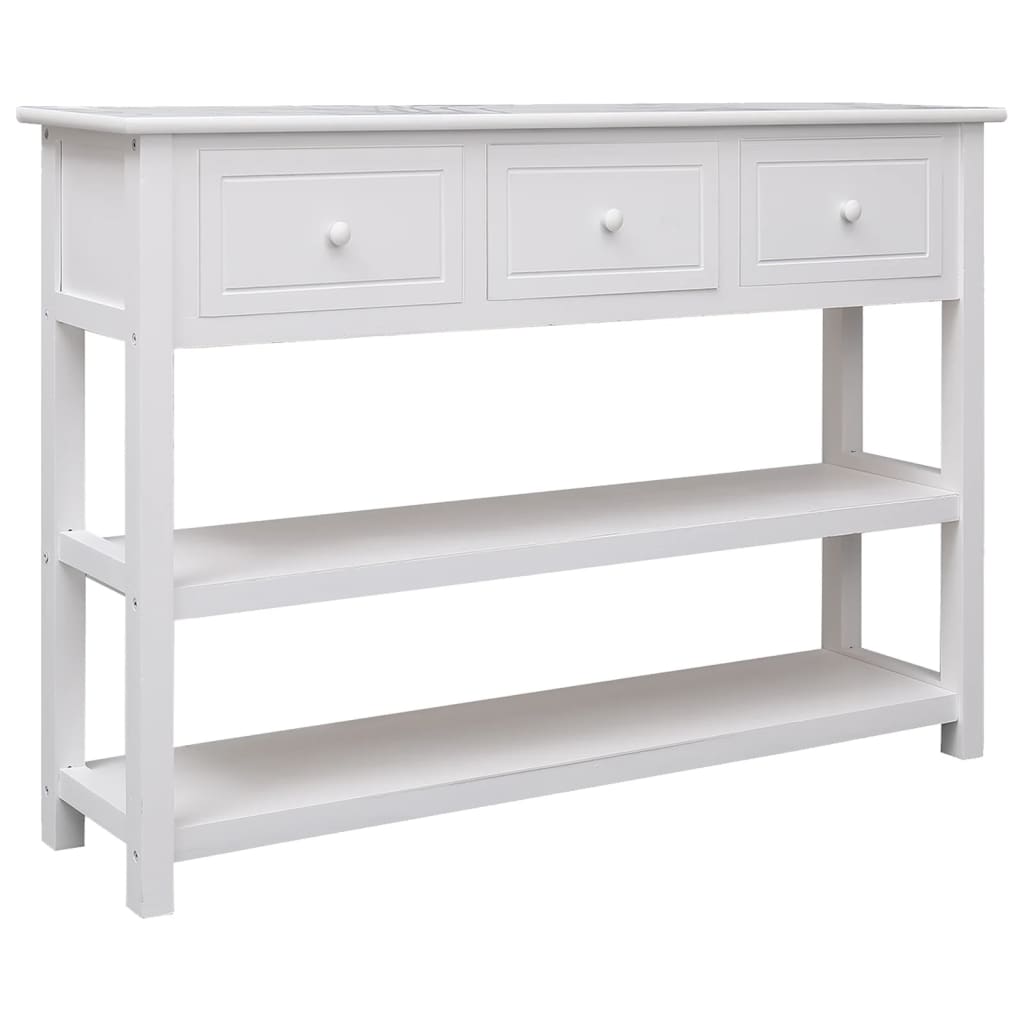 Buffet Blanc 108x30x76 cm Bois de Paulownia massif