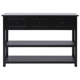 Buffet Noir 108x30x76 cm Bois de Paulownia massif