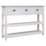 Buffet Blanc antique 108x30x76 cm Bois de Paulownia massif