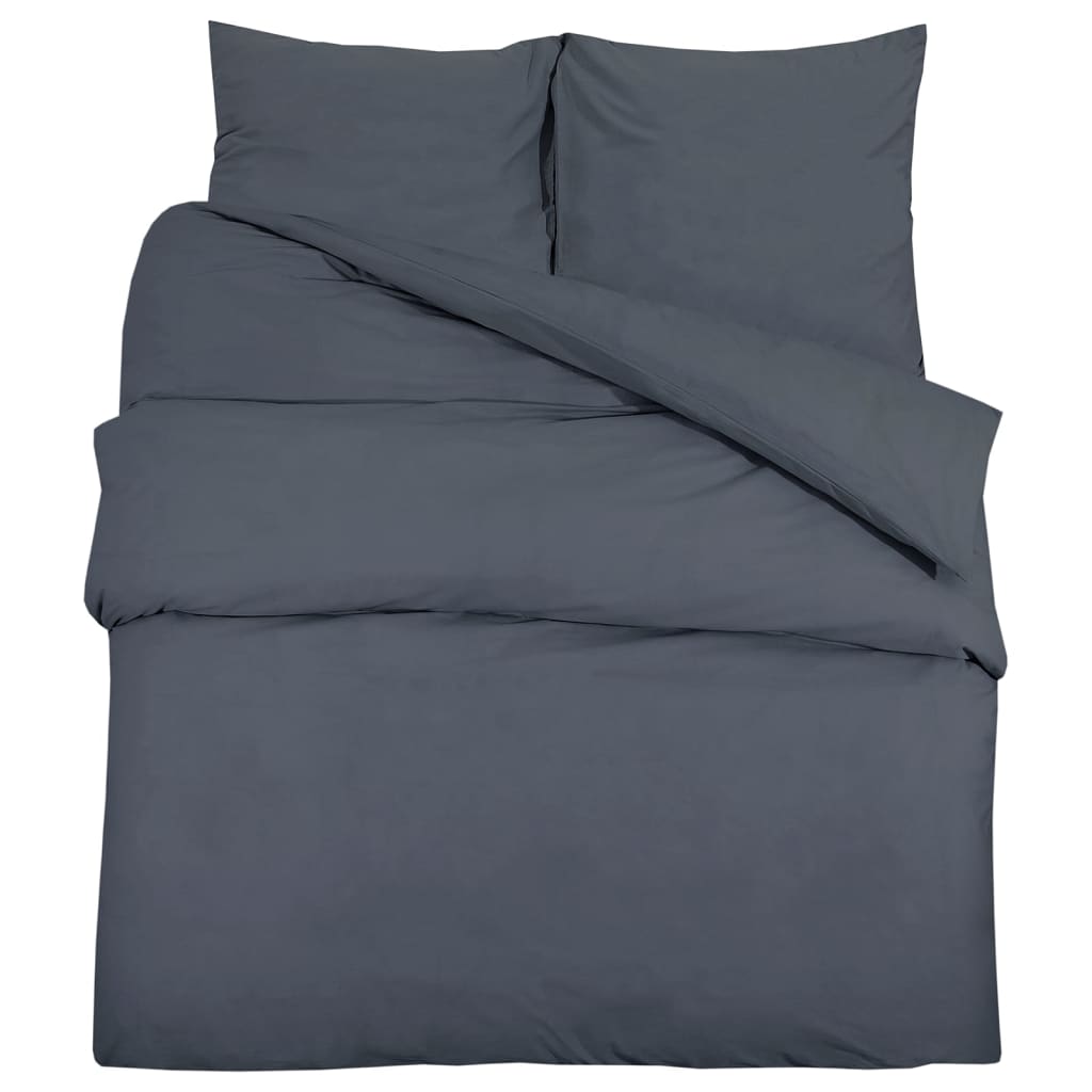 Anthracite Duvet Cover Set 200x200 cm Microfiber