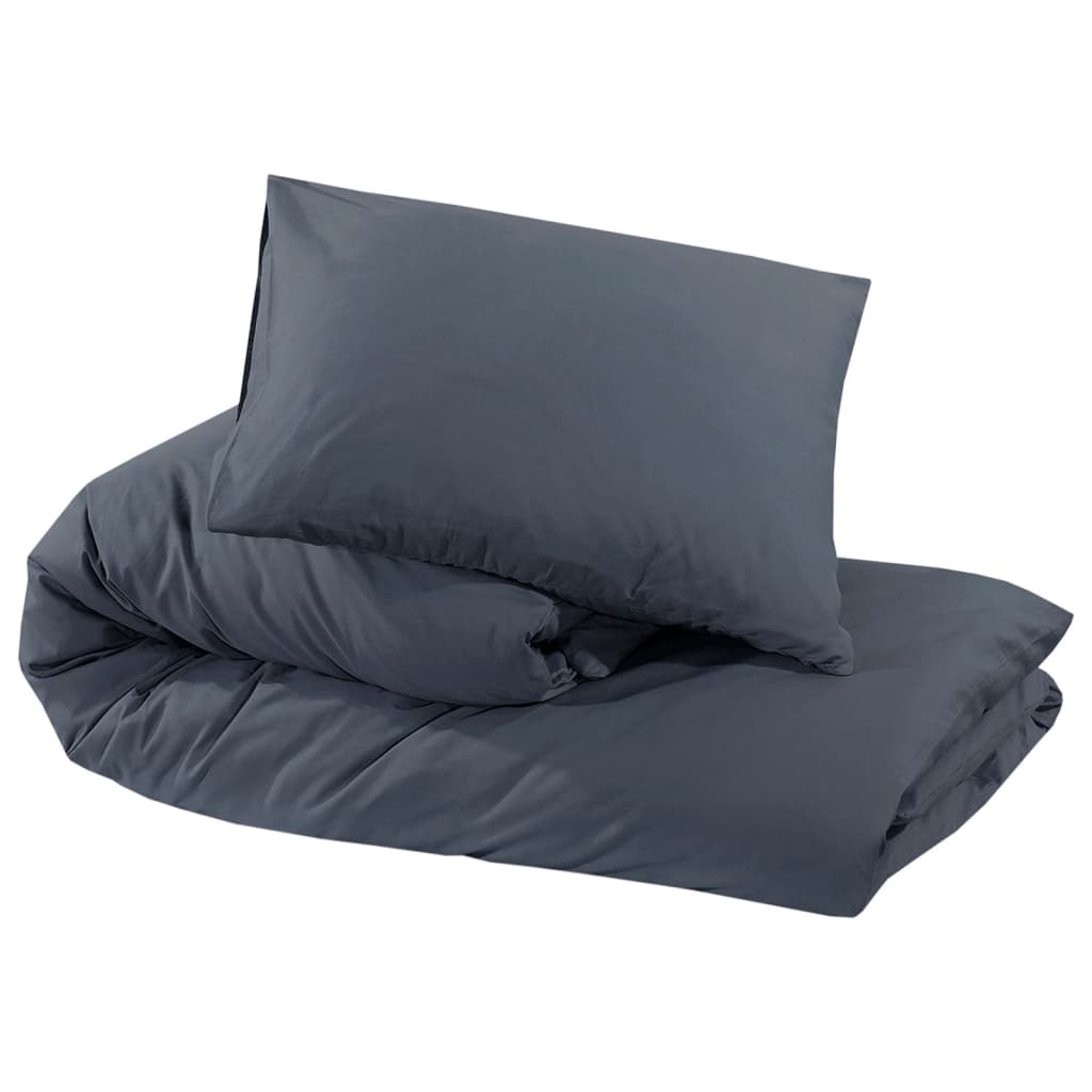 Anthracite Duvet Cover Set 200x200 cm Microfiber