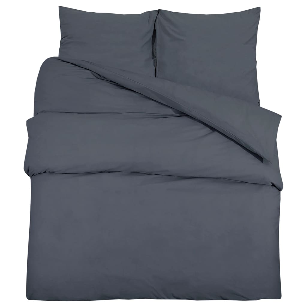 Anthracite Duvet Cover Set 240x220 cm Microfiber