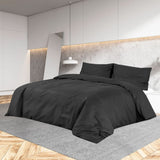 Black Duvet Cover Set 135x200 cm Lightweight Microfiber