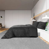 Black Duvet Cover Set 135x200 cm Lightweight Microfiber