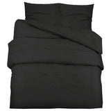 Black Duvet Cover Set 200x200 cm Lightweight Microfiber