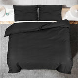 Black Duvet Cover Set 200x200 cm Lightweight Microfiber