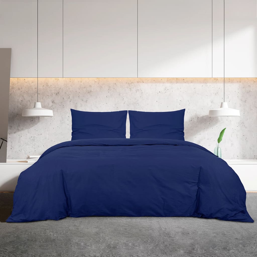 Navy Blue Duvet Cover Set 140x200 cm Microfiber