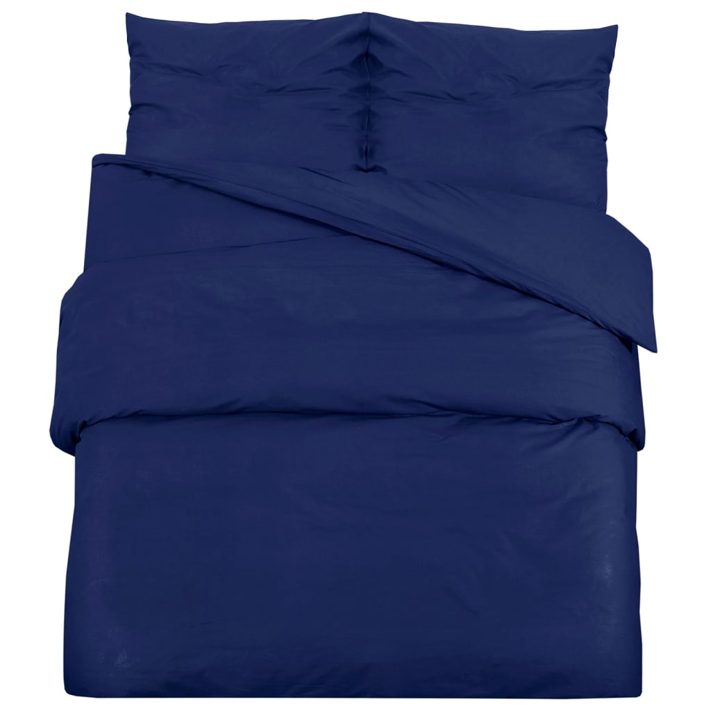 Navy Blue Duvet Cover Set 220x240 cm Microfiber