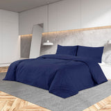 Navy Blue Duvet Cover Set 220x240 cm Microfiber