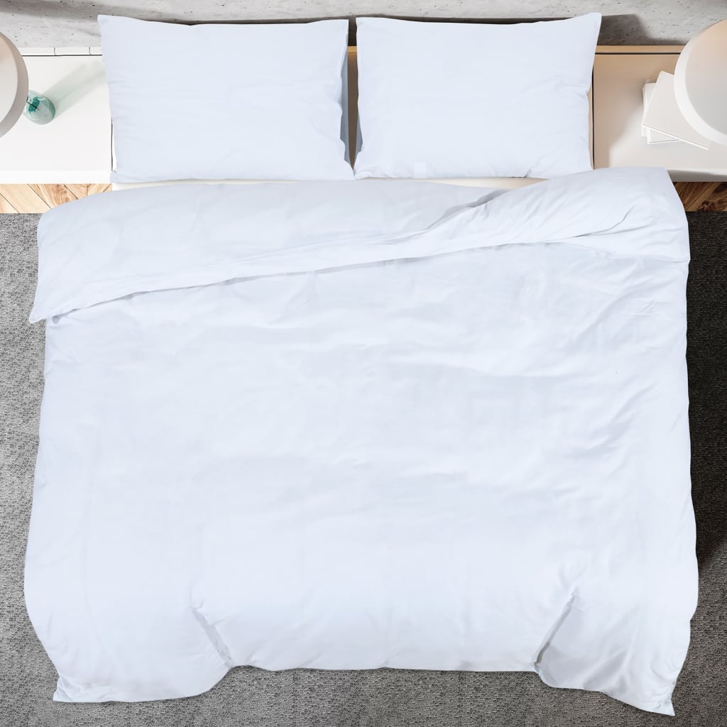 White Duvet Cover Set 135x200 cm Microfiber