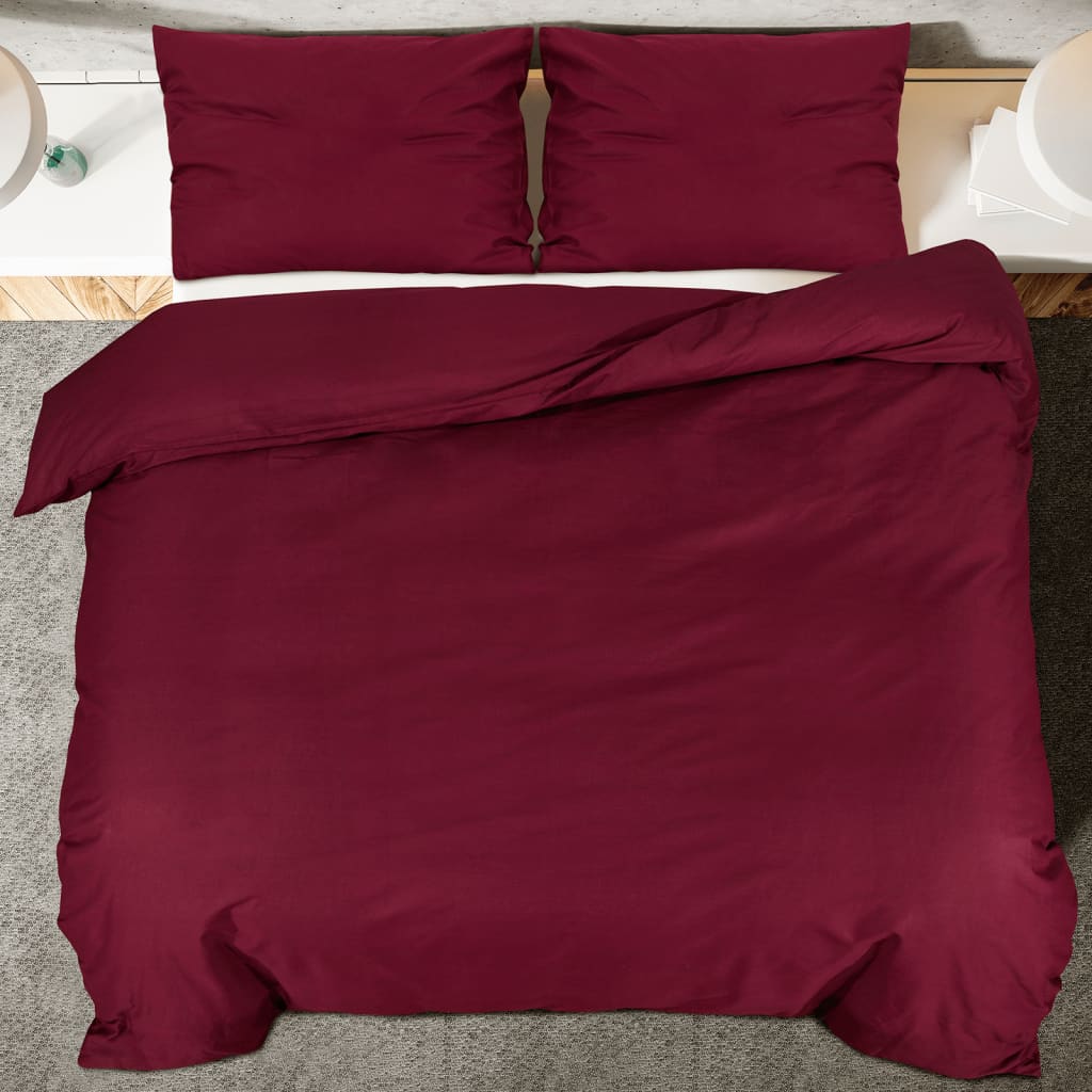 Ensemble de housse de couette Bordeaux 140x200 cm Microfibre