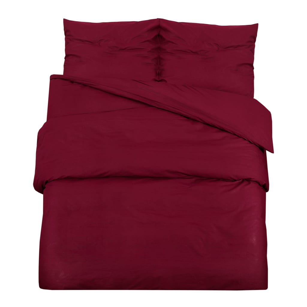 Ensemble de housse de couette Bordeaux 200x200 cm Microfibre