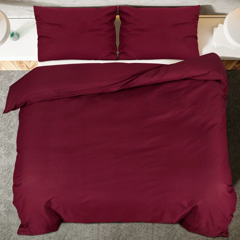 Bordeaux Duvet Cover Set 240x220 cm Microfiber