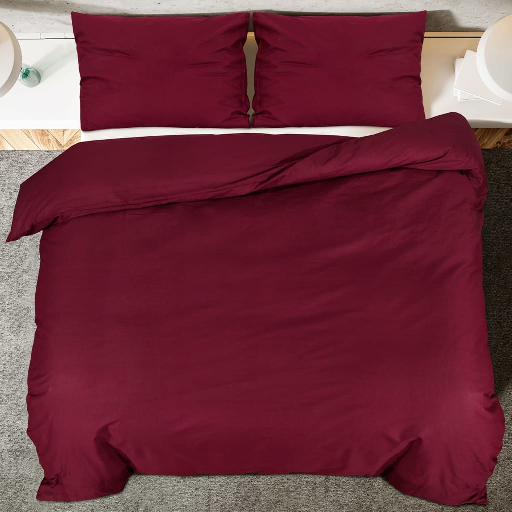 Bordeaux Duvet Cover Set 200x200 cm Microfiber