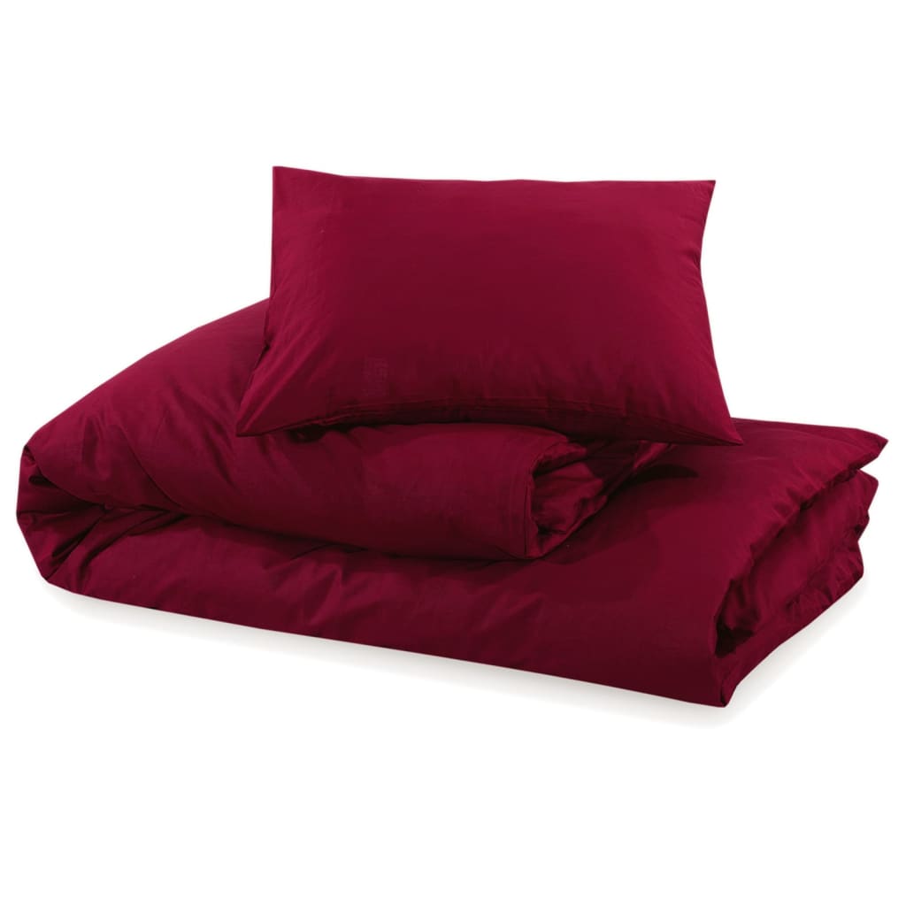 Ensemble de housse de couette Bordeaux 155x220 cm Microfibre