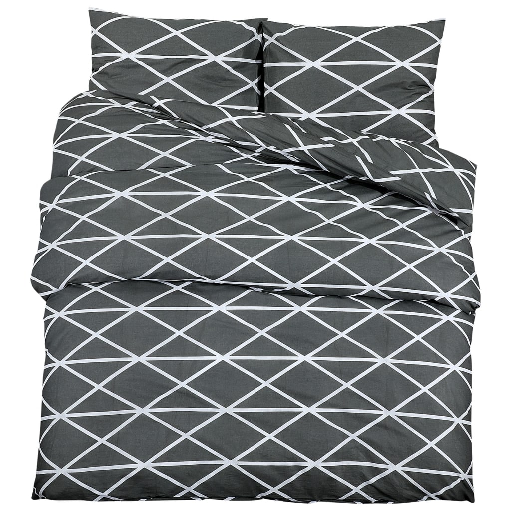 Grey Duvet Cover Set 240x220 cm Cotton