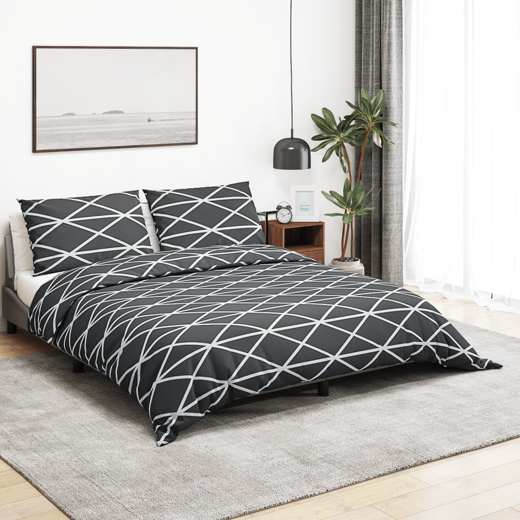 Grey Duvet Cover Set 260x240 cm Cotton