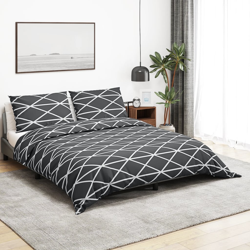 Grey Duvet Cover Set 135x200 cm Cotton