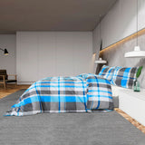 Blue and Grey Duvet Cover Set 200x200 cm Cotton