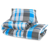 Blue and Grey Duvet Cover Set 220x240 cm Cotton