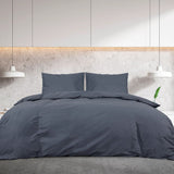 Anthracite Duvet Cover Set 140x200 cm Cotton