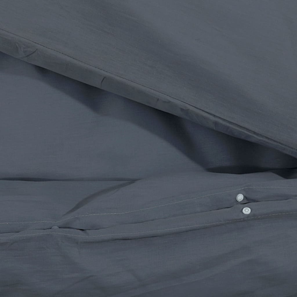 Anthracite Duvet Cover Set 200x200 cm Cotton