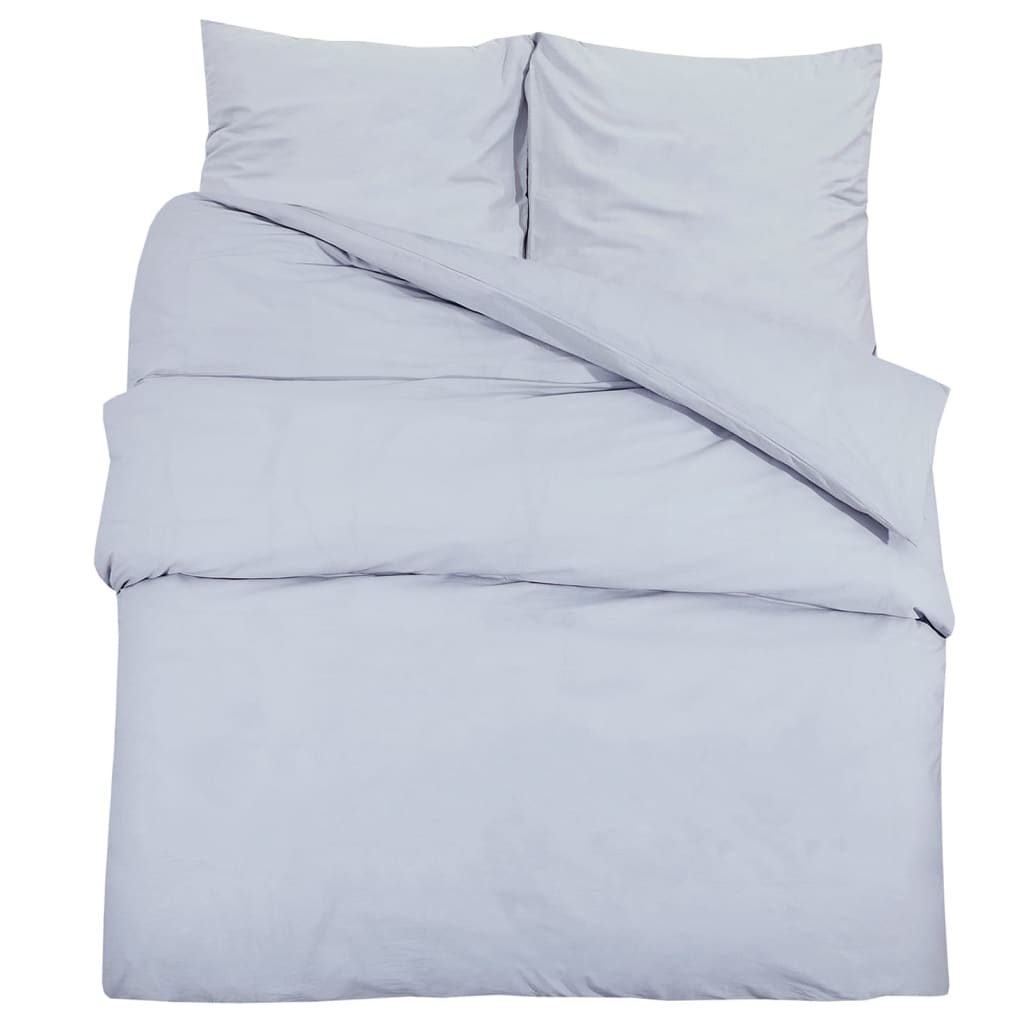 Ensemble de housse de couette Gris 260x240 cm Coton