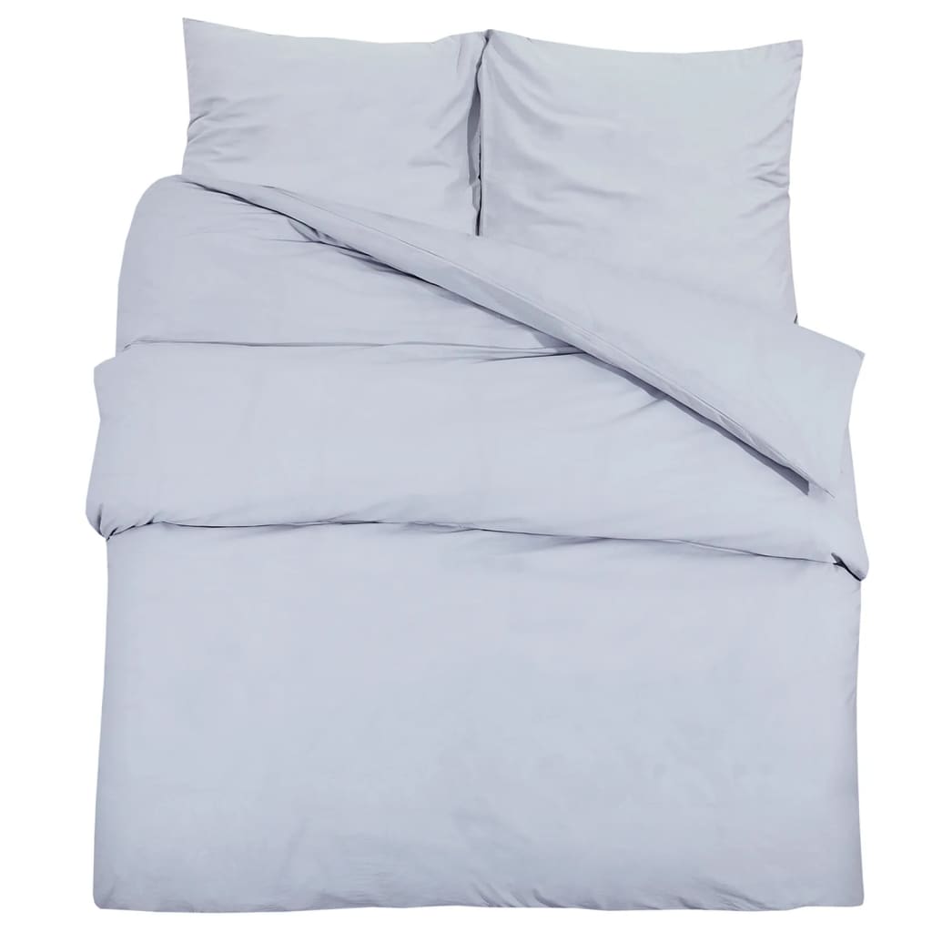 Ensemble de housse de couette Gris 200x220 cm Coton